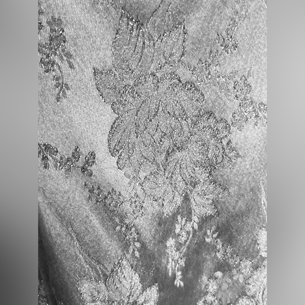 Scott McClintock silver metallic formal/ Prom/ bridesmaid/ wedding dress Vtg. 10 - Picture 4 of 11